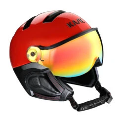 Kask Montecarlo Rood - Skihelm Met Vizier - Spiegel Vizier (☀/☁) Cat.2