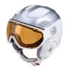 Skihelm Slokker Raider Free Lady - Zilver Wit - Meekleurend & Polariserend Vizier (☁/☀/❄) -Uvex Winkels 1148163421