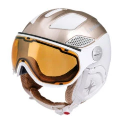 Skihelm Slokker Raider Free Lady - Goud Wit - Meekleurend & Polariserend Vizier (☁/☀/❄)