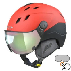CP Corao+ Skihelm Rood Met Meekleurend Vizier (4 Keuzes) - Zeer Veilig