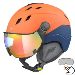 CP Corao+ Skihelm Oranje Met Meekleurend Vizier (4 Keuzes) - Zeer Veilig