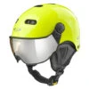 CP Carachillo XS Skihelm Fluo Geel Glimmend - Helm Met Spiegel Vizier (☁/❄/☀)