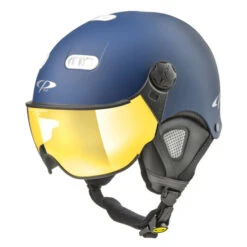 CP Carachillo XS Skihelm Blauw Mat - Helm Met Spiegel Vizier (☁/☀)
