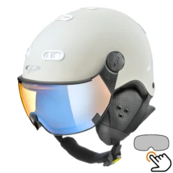 CP Carachillo Wit Crème Skihelm - Meekleurend & Polariserend Vizier (3 Keuzes)