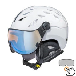 CP Cuma Skihelm Wit - Meekleurend & Polariserend Vizier (6 Keuzes)