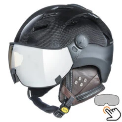 CP Camurai Carbon Zwart Skihelm - Meekleurend Vizier - Kies Uit 7 Soorten !