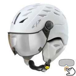 CP Cuma Cashmere Skihelm Wit - Meekleurend Vizier (4 Keuzes)