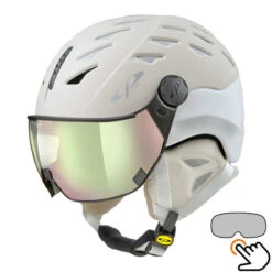 CP Cuma Skihelm Creme-wit - Meekleurend Vizier (4 Keuzes)