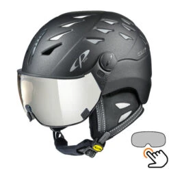 CP Cuma Cashmere Skihelm Zwart - Meekleurend Vizier (7 Keuzes)
