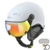 CP Carachillo Wit Mat Skihelm - Meekleurend Vizier (4 Keuzes) -Uvex Winkels 1463341416