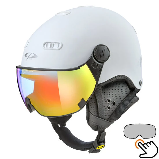 CP Carachillo Wit Mat Skihelm - Meekleurend Vizier (4 Keuzes) 3 CP Carachillo Wit Mat Skihelm - Meekleurend Vizier (4 Keuzes)