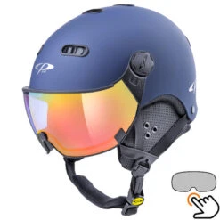 CP Carachillo Blauw Skihelm - Meekleurend Vizier (4 Keuzes)
