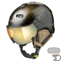 CP Carachillo Vintage Zwart Skihelm - Meekleurend Vizier (4 Keuzes)