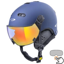 CP Carachillo Skihelm Blauw Met Single Spiegel Vizier (2 Keuzes)