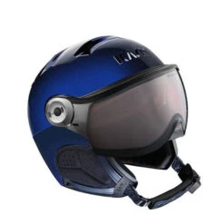 Kask Chrome Blauw - Skihelm Met Vizier - Meekleurend Vizier (☁/❄/☀) Cat.1-2