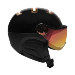 Kask Chrome Zwart/Roze Goud - Skihelm Met Vizier - Meekleurend Vizier (☁/❄/☀) Cat.1-2