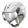 CP Cuma Swarovski Skihelm Wit Glanzend - Meekleurend Vizier (4 Keuzes)